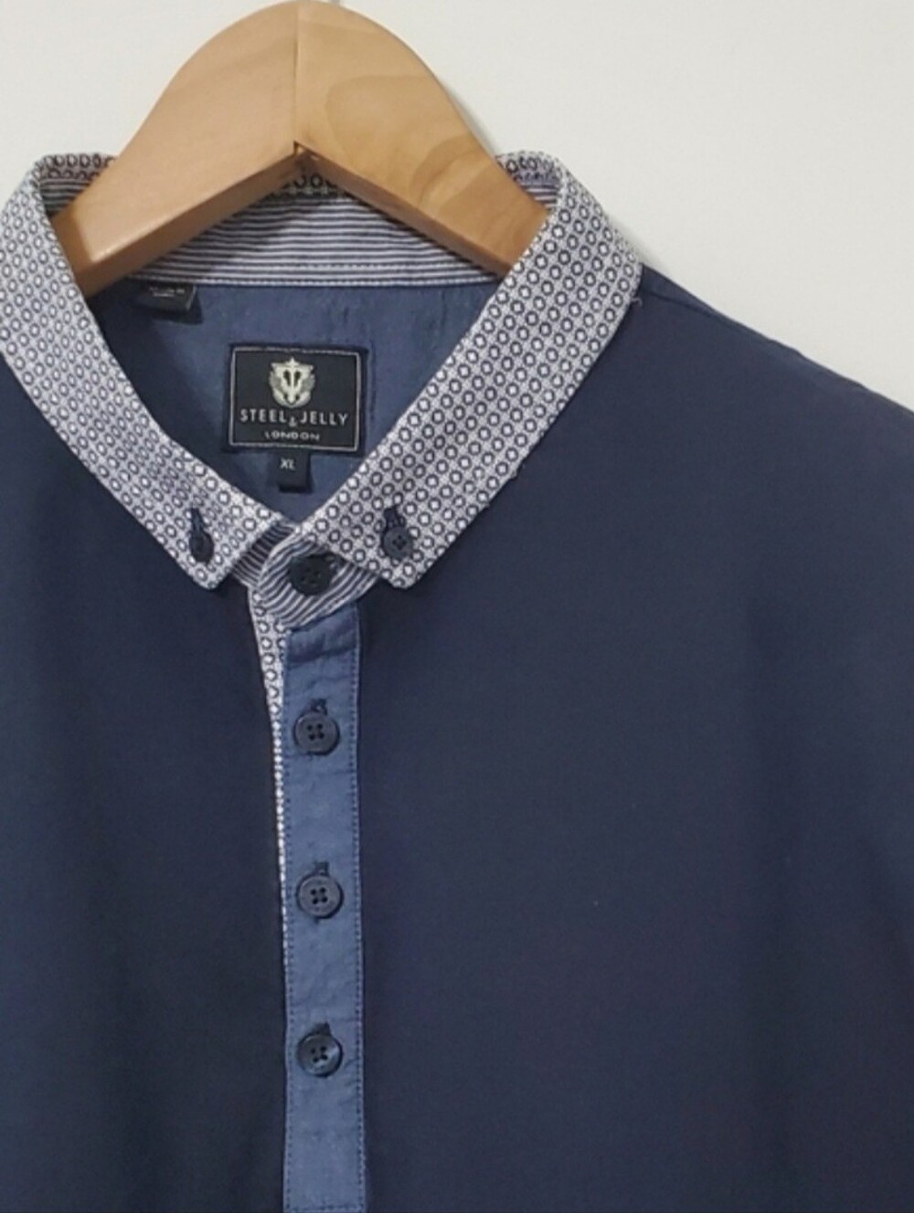 Steel & Jelly Polo Shirt  Navy Cotton XL